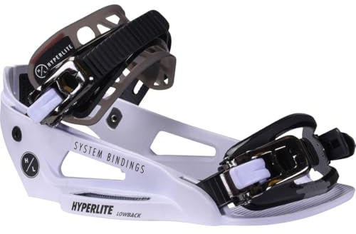 Hyperlite 2024 System Lowback Chassis Wakeboard Bindings - White 9/12 UK