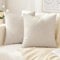 Slozzi 2er Set Samt Kissenbezüge Haushalt Dekokissen Dekorative Kissenhülle Weich Sofakissen für Sofa Schlafzimmer Wohnzimmer 40x40 cm Creme Weiß