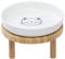Lusifaco Shallow Elevated Cat Bowls, 15 cm Wide Raised Ceramic Cat Dishes with Bamboo Stand, Whisker Friendly Pet Water or Food Plates Feeding Station for Indoor Cats, Kitten(set of 1))