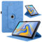 TEDTIKJT Tablets Funda Compatible con Samsung Galaxy Tab S4 10.5 2018 PU Cuero Carcasa Protectora 360 Giratoria Soporte Case SM-T830/T835 Carcasa Samsung Galaxy Tab S4, Azul Árboles