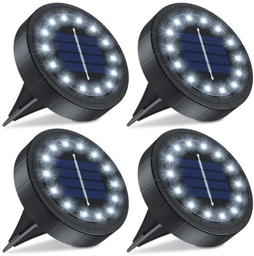 GIACOMO Solar Bodenleuchte 14 LED, Solar Gartenleuchten für Außen IP65 Wasserdicht, Solarleuchte für Garten Solar Außenleuchte außen, für Garten, Rasen, Gehweg, Patio, Auffahrt