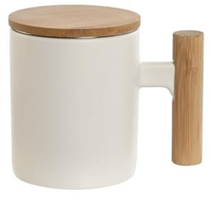 Home ESPRIT Taza con Filtro para Infusiones Blanco Acero Inoxidable Porcelana 360 ml