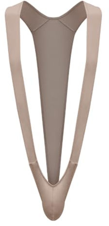 JPXJGT Men's Sexy Singlet Mankini Thong Suspender Bodysuit Conjoined Triangle Briefs Wrestling (Nude,One Size)