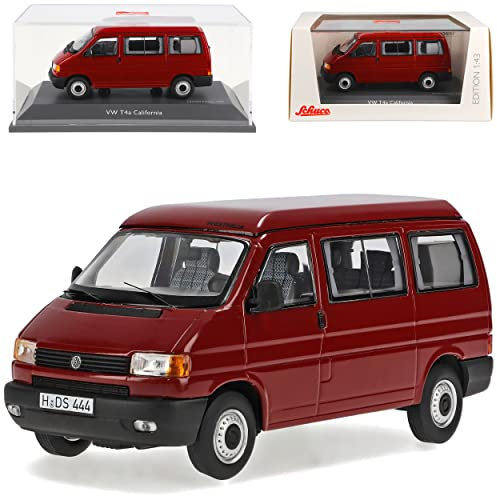 Volkwagen T4 a California Personen Transporter Rot 1990-2003 1/43 Schuco Modell Auto