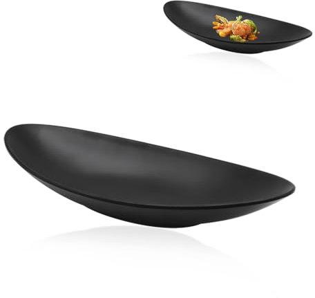 GYSRXS Bandeja Llaves Negro Cuenco para Entrada Hecho de Resina Bandeja Vaciabolsillos Utiliza para Guardar Llaves,Monedas,Joyas,Baratijas,25x13.5x3CM(Oval)