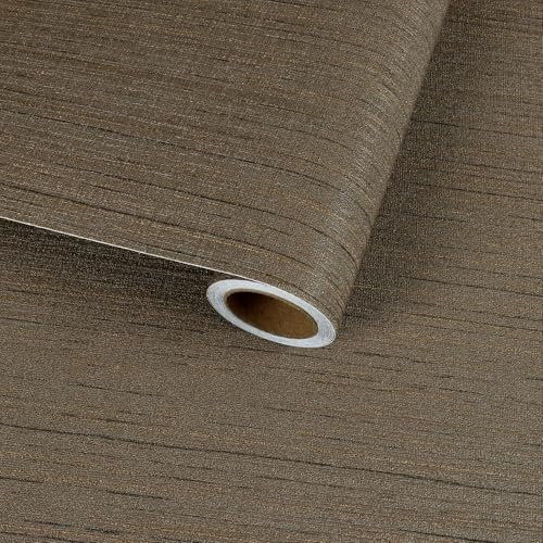VaryFloral Tapete Braun Strukturtapete 30cmx300cm Wandtapete Selbstklebend Leinen Effekt Klebefolie Möbel Stoff Fototapete Selbstklebend Tapete Verdickt Leinen Folie Arbeitsplatte Küche Tisch Kabinett