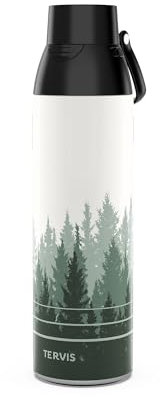 Tervis Venture Water Bottle Green on Green Forest Triple Walled Insulated Tumbler Travel Cup Keeps Drinks Cold & Hot, 26oz, Stainless Steel