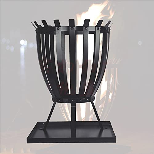 Zelt Herd Holzofen, Stahl-Kohlenbecken for den Außenbereich, Garten, Terrassenheizung, Feuerbrenner, Korb, rund, Durchbrochene Feuerstelle, 45,7 cm breit und 61 cm hoch