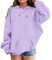 Sudadera Con Capucha Niña Lila Pullover Cuello Redondo Top De Algodón Ropa Para Niñas Camiseta Negra Bebe Navidad (Purple, 6-7 Years)