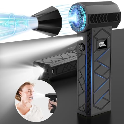 Clydek Compressed Air Duster Cleaner for PC 101m/s Airflow,200000RPM Electric Air Duster,Rechargeable Air Blower with Dual LED Lights,4-Speed Adjustment,Keyboard, Interior, Emergency Use,etc (Black)