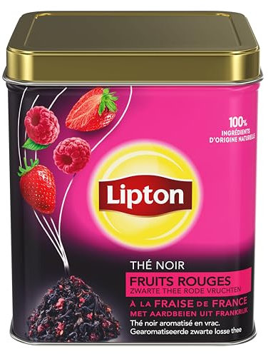 Lipton VRAC Thé Noir Fruits Rouges à la fraise de France 150g
