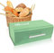 HNCY Paneras para Guardar el Pan, Panera Metal, Panera de Mesa, Ideal para Almacenar y Mantener el pan Fresco Durante Mucho Tiempo, Clásica Diseño Retro de Metal, 36x24x14cm, Blanco (verde)