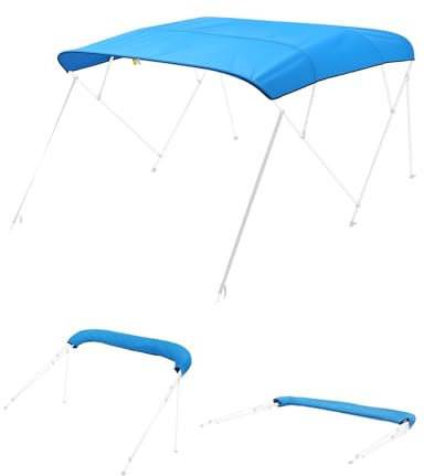 VEVOR Toldo Barco Poliéster 600D Bimini, Azul Pacífico, 244 x 244 cm