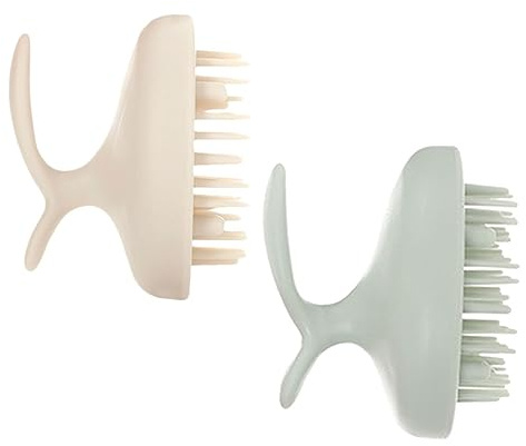 PACKOVE Kopfhautmassagebürste aus Hips und Tpe Kleine Haarwaschbürste für Kopfhautpflege und Peeling Leicht 2 Stück Zufällige Farbe