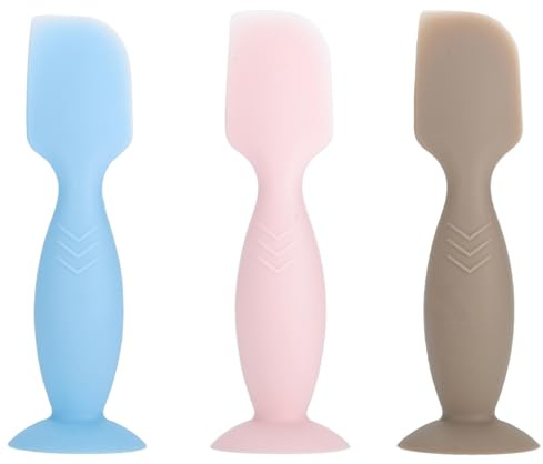 3Pcs Baby Nappy Cream Spatula,Nappy Rash Cream Applicator | with Ergonomic Handle,Butt Paste Applicator,with Suction Base,Silicone Spatula,for Newborn Facial Cosmetic