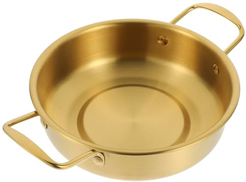 KOCKSHION Wok En Acier Inoxydable 18cm Poignées Poêle Cuisine Anti-débordement Pour Fondue Fruits De Mer Et Ramen Ustensile Robuste Cuisine Et Uniforme