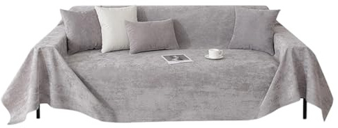 WMLBK Sofa Überzug Wasserdicht & Kratzfest,Rutschfester Sofaschoner Couchdecke zum Schutz, Waschbar, 300x180cm Sofa Cover für Haustiere Hund Katze (Grau, 300x180cm)