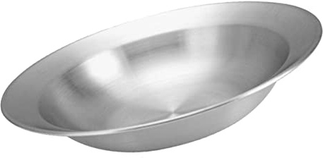 FUNNETOYU Stainless Steel Mixing Bowl 20cm Shallow Fruit Serving Dish Metal Salad Pasta Container for Outdoor Picnic Camping and Kitchen Use