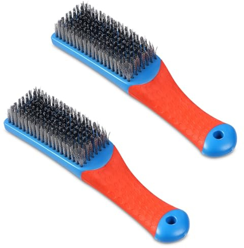 Flintronic 2PCS Stainless Steel Wire Brushes Set, Wire Brush for Rust Removal, Wire Brushes for Cleaning, Heavy Stainless Steel Wire Scratch Brush for Kitchen, BBQ Grill, Cleaning Rust Paint Removal
