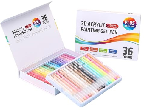 Stylo Gel Acrylique 3D, Pointe Lisse Rétractable De 1,0 Mm, 1 Ensemble, Ensemble De Stylos De Peinture Gel, Marqueurs De Dessin Sur Tissu, Utilisation Polyvalente, Pour L'artisanat À La Maison, L'écol