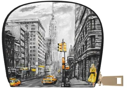 Portefeuille pour cartes avec 12 emplacements pour cartes et pièces de monnaie Motif Tour Eiffel de Paris pour homme et femme, Amour de New York, One Size, Pochette à monnaie