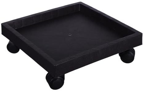 HOUDERCO Support pour Plantes à roulettes Carré 11.4 Pouces Plateau Renforcé et Roues Pivotantes pour Jardin Intérieur et Extérieur, Déplaçable sur Moquette et Pelouse