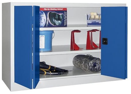 Pavoy | Werkstattschrank | verzinkt | 1000 x 1500 x 600 mm | Höhe 1000 mm, Breite 1500 mm, Tiefe 600 mm, grau/blau