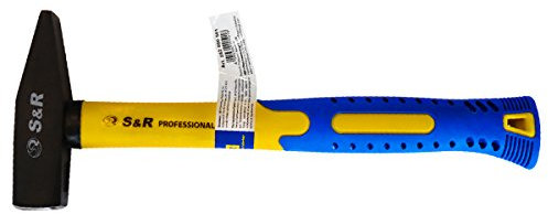 S&R Martello da Fabbro Professionale, Peso in Testa 500 gr. e Peso Totale 748 grammi. Manico in in Fibra di Vetro e Rivestimento Antiscivolo e Antivibrazione.