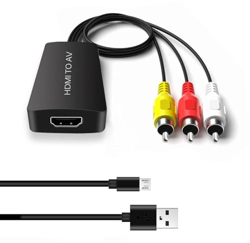 Dingsun HDMI to RCA Converter Adapter HDMI to Older TV Adapter for Apple TV, Roku, Fire Stick, DVD, Blu-ray Player ect.