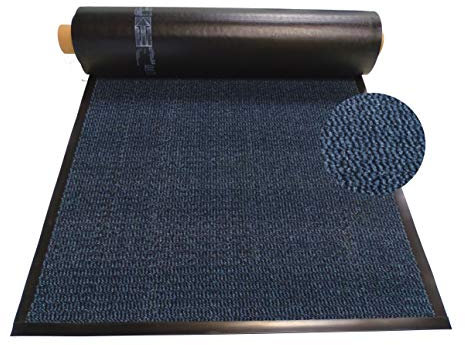 MERTEX Schmutzfangläufer Meterware 90 cm blau-schwarz meliert- Schnittkanten mit Randprofile (90 x 900 cm, blau)