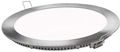 ONSSI Placa LED de Techo 20W 2000 Lúmenes,Blanco Frío (CCT Cambio en Blanco-Neutro-Cálido) Redondo Φ220mm Panel Led Super Slim Empotrado Foco Downlight LED (Marco Plata)