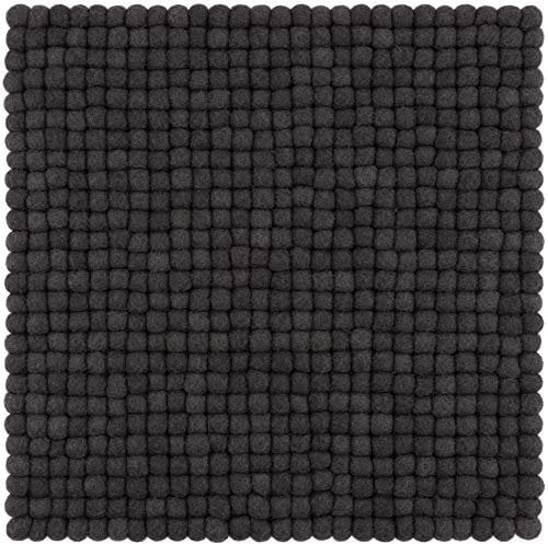 myfelt Filzkugel-Sitzauflage Stuhlauflage - Kuno - quadratisch, 36x36 cm, Anthrazit