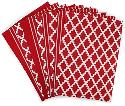 Penguin Home Premium Geschirrtuch für die Küche aus 100% Reiner Baumwolle, 10er-Set Küchentücher, weiches und strapazierfähiges Küchentuch-Set, maschinenwaschbar, 65 x 45 cm, Farbe – Rot