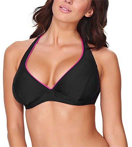 Merry Style Top Bikini Donna 74RN24 (Nero (9240)/Fucsia, EU 75 H=IT 2 H)
