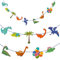 Oblique Unique® Dino Girlande – Dinosaurier Banner für Jungen Kindergeburtstag, Party Deko, Kinderzimmer Dekoration, Motto-Party Zubehör