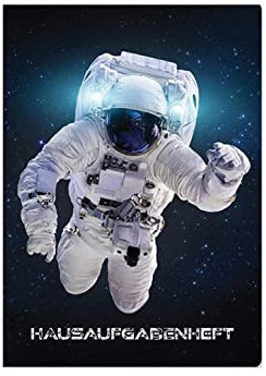 Adina Hausaufgabenheft A5 für Schlaue Faule mit Schutzumschlag (Astronaut)