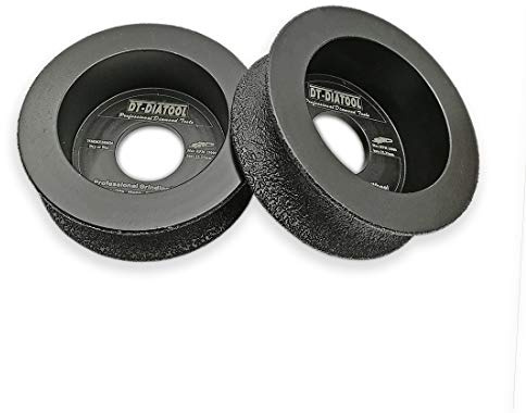DT-DIATOOL 2 Stück Diamant-Schleifscheibe für Halbrundprofil 75mm / 3 für Marmor Granit Quarz Keramik Kunststein Stärke 20mm