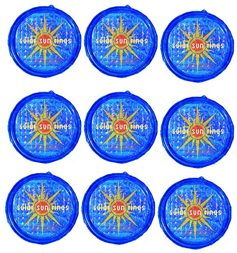 Solar Sun Rings 60-Inch UV Resistant Solar Pool Heater with Water Anchors │ Sunburst │ Above Ground & Inground Pools │ 9-Pack