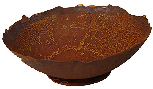 itsisa Rost Schale Ripple mit welligem Rand, D: 40 cm, Rostfigur, Gartendeko