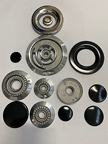 SET componenti piano cottura a gas corona doppia fiamma COMPATIBILI CON SMEG 1 grande 2 medi 1 piccolo kit B5339-13 cod rif882410169-882410165 - 201050817-201050819