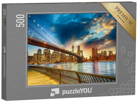 puzzleYOU: Puzzle 500 Teile „Sonnenuntergang über Manhattan, New York City, USA“ – aus der Puzzle-Kollektion New York