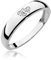 MARKO Weißgold Damen-Goldring mit Herzen, verziert mit 0,02 Karat Diamanten | 14 Karat Gold (585) | Goldring mit Box | Goldring für Frauen (Weißgold, 51 (16.2))