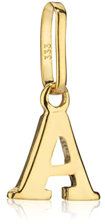 NKlaus Kettenanhänger kleiner Buchstabe A 333 Gelb Gold 8 Karat 6x6mm Kinder Alphabet Amulett 2597