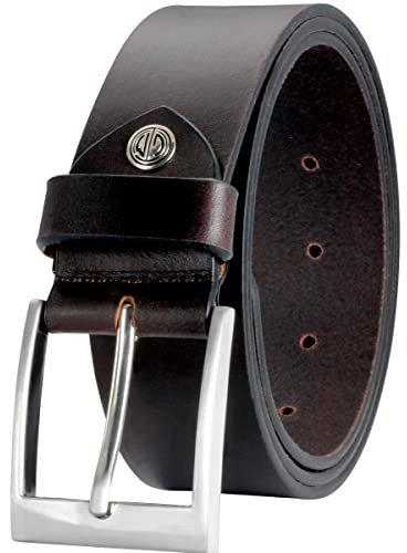 LINDENMANN Leder-Gürtel Herren 40 mm Vollrind dunkelbraun, Farbe/Color:braun, Size US/EU:Bundweite 125 cm Gesamtlänge 140 cm W 49.2 XXXL