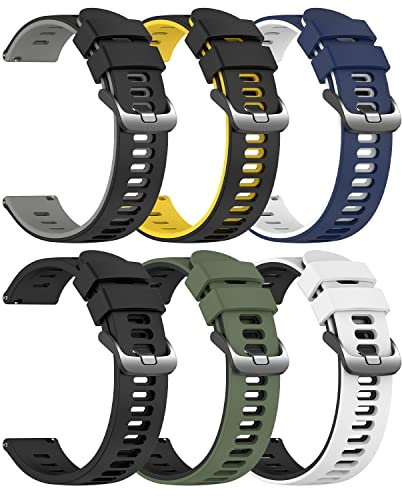 EZMVZKU 22mm Silikon Armband für Samsung Galaxy Watch 3 45mm/Watch 46mm/Amazfit GTR3/3 PRO/GTR4 Ersatzarmband,Kompatibel Mit Huawei Watch GT runner/GT3 46mm/3/3 pro Sport Uhrenarmband (6pack1)