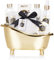 BRUBAKER Cosmetics - Danke Mama - 8-teiliges Luxus Bade- und Dusch Set mit Rosen Vanille Duft - Geschenkset in dekorativer Wanne - Badeset Geschenk für die Mutter - Gold Weiß