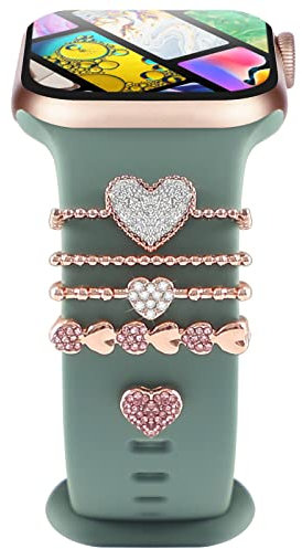 Compatibile con Cinturini in Silicone per Apple Watch 38mm 40mm 41mm 42mm 44mm 45mm 49mm, Decorativi con Diamanti in Metallo per Cinturini Accessori per iWatch Ultra 8 7 6 5 4 3 2 1 SE,D9