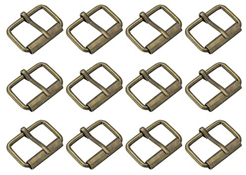 sourcing map 12 Stück Rollschnallen 25x16mm(0.98x0.63) 3mm dick, Mehrzweck-Metall, verstellbare Gürtelschnalle für Taschen, Riemen, Hand DIY, Bronze Farbton