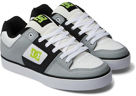 DC Shoes Herren Pure-Leather Shoes for Men Sneaker, White Lime,41 EU