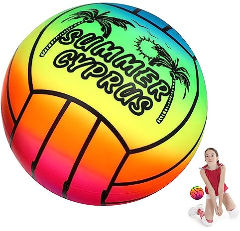 Toyvian 3 Stück 16cm leichte Wasserbälle für Kinder leuchtende Plastik-Softballs in Regenbogenfarben für Sommer-Pool-Party-Spielzeug Strandspiele Indoor und Outdoor-Aktivitäten auf dem Spielplatz